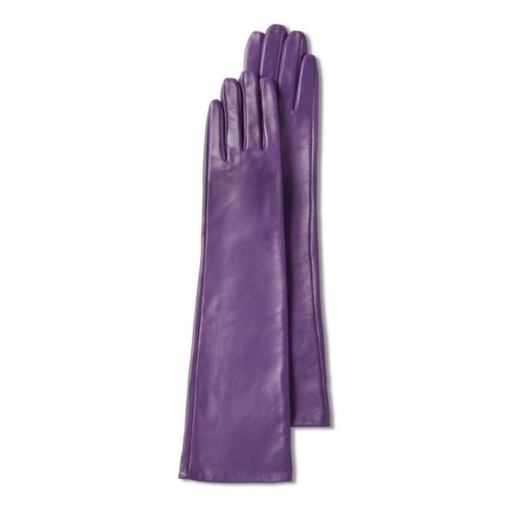 Elegant Purple Leather Gloves